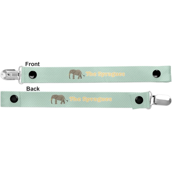 Elephant Pacifier Clip - Front and Back