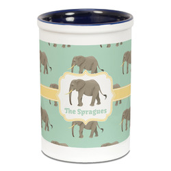 Elephant Ceramic Pencil Holders - Blue