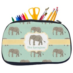 Elephant Neoprene Pencil Case - Medium w/ Name or Text