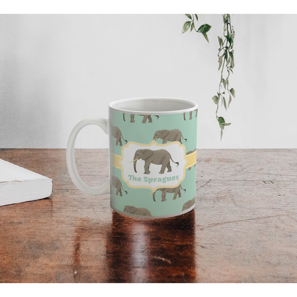 Elephant Personalized Coffee Mug - Lifestyle