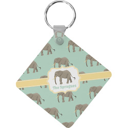 Elephant Diamond Plastic Keychain w/ Name or Text