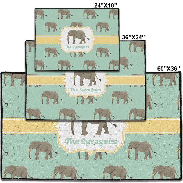 Elephant Personalized Door Mat - Group Parent IMF