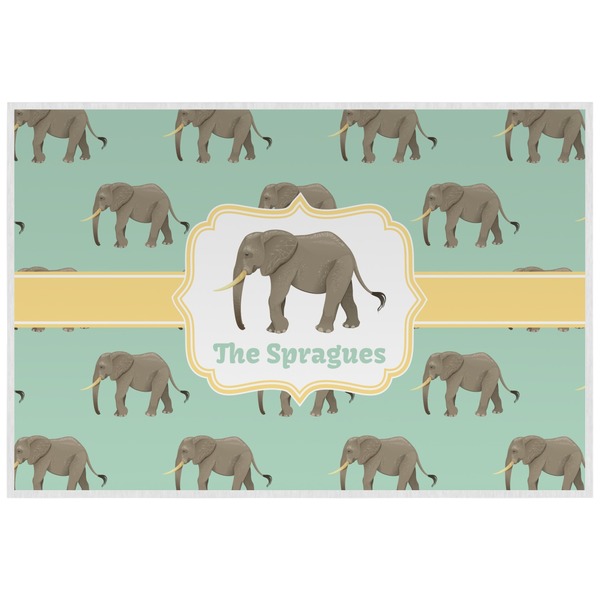 Custom Elephant Laminated Placemat w/ Name or Text