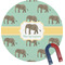 Elephant Personalized Round Fridge Magnet