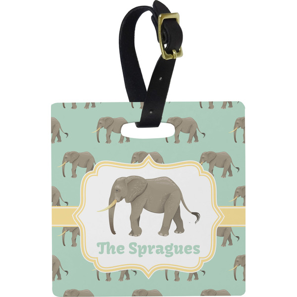 Elephant Personalized Square Luggage Tag