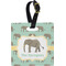 Elephant Plastic Luggage Tag - Square w/ Name or Text