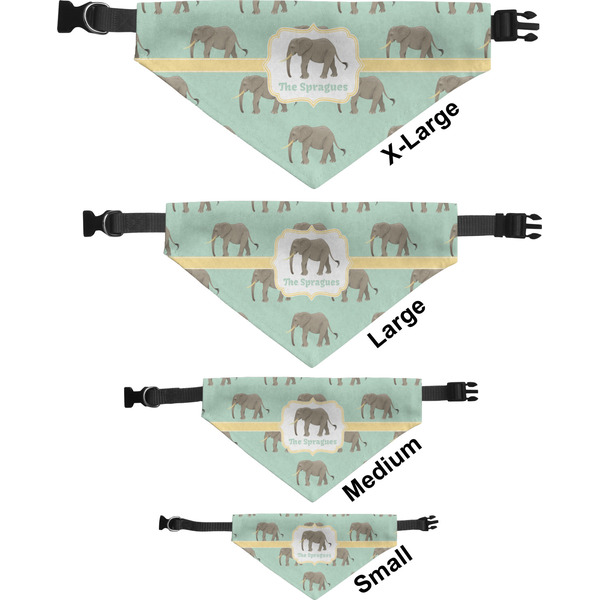 Elephant Pet Bandana Sizes