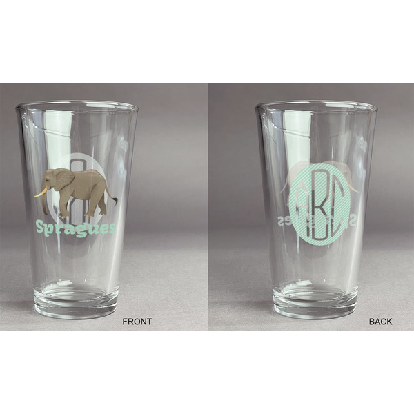 Elephant Pint Glass - Two Content - Approval