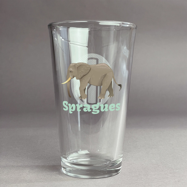 Custom Elephant Pint Glass - Full Color Logo (Personalized)