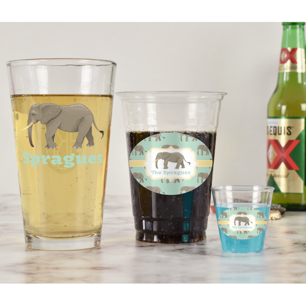 Elephant Pint Glass - Two Content - In Context