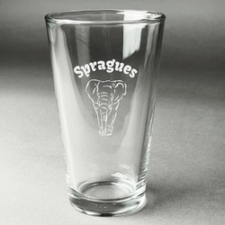 Elephant Pint Glass - Engraved (Single) (Personalized)
