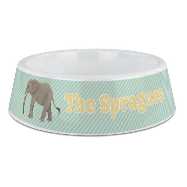 Custom Elephant Plastic Dog Bowl - Large (Personalized)
