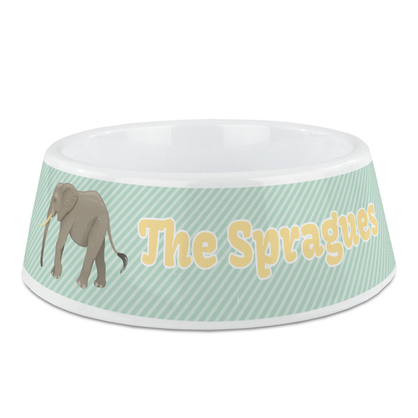 Custom Elephant Plastic Dog Bowl (Personalized)