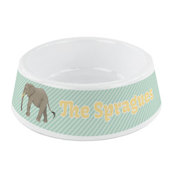 Elephant Plastic Dog Bowl - Small (Personalized)