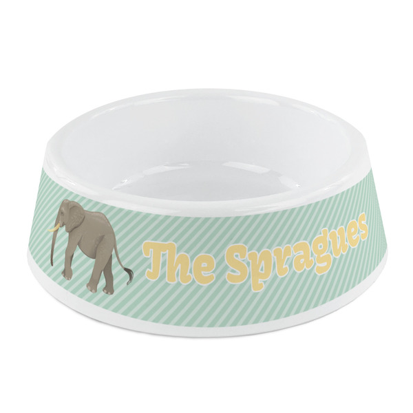 Custom Elephant Plastic Dog Bowl - Small (Personalized)