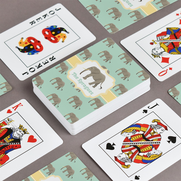 Elephant Playing Cards - Front & Back View