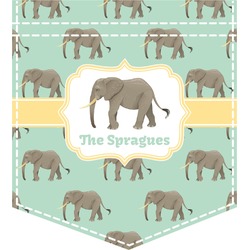 Elephant Iron On Faux Pocket (Personalized)