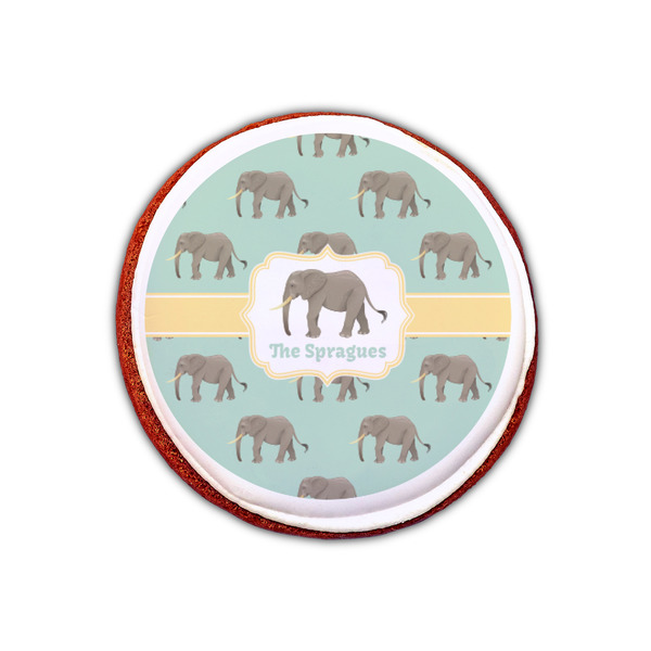 Elephant Printed Icing Circle - XSmall - On Cookie