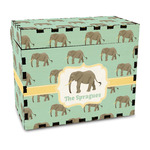 Elephant Wood Recipe Box - Full Color Print (Personalized)