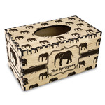 Elephant Wood Tissue Box Cover - Rectangle (Personalized)