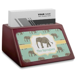 Elephant Red Mahogany Business Card Holder (Personalized)