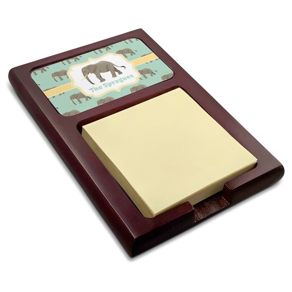 Custom Elephant Red Mahogany Sticky Note Holder (Personalized)