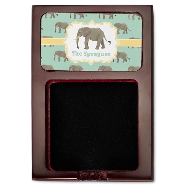Elephant Red Mahogany Sticky Note Holder - Flat