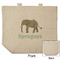 Elephant Reusable Cotton Grocery Bag - Front & Back View