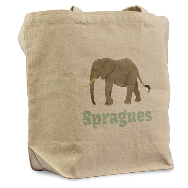 Custom Elephant Reusable Cotton Grocery Bag (Personalized)