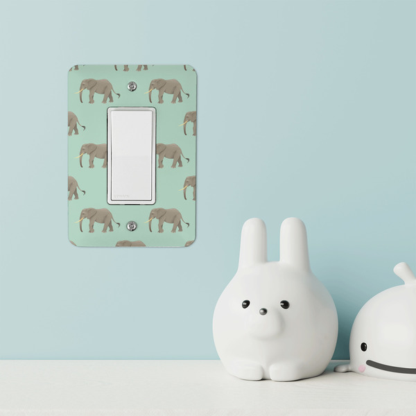 Elephant Rocker Light Switch Covers - Single - IN CONTEXT