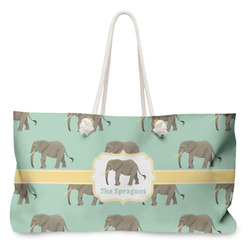 Elephant Large Tote Bag with Rope Handles (Personalized)