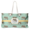 Elephant Large Rope Tote Bag - Front View