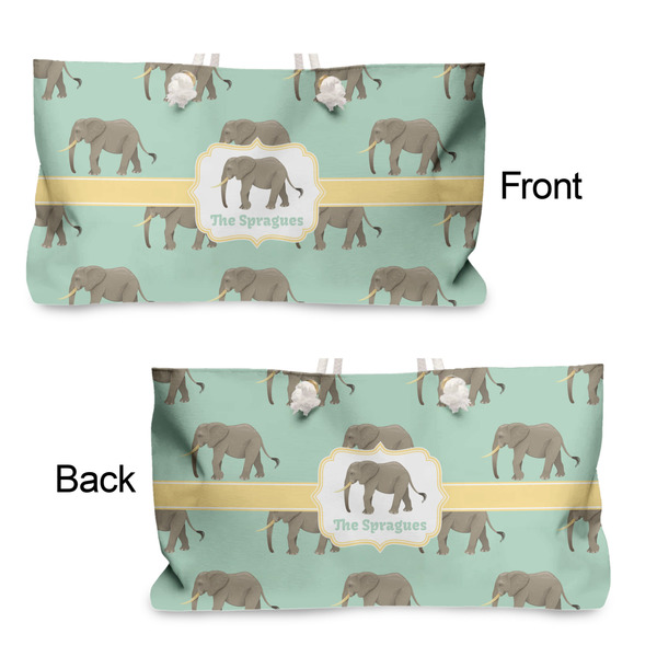 Elephant Large Rope Tote - From & Back View