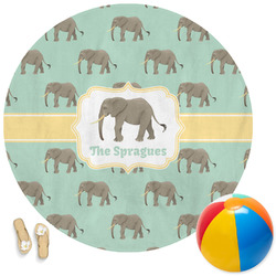 Elephant Round Beach Towel (Personalized)