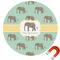 Elephant Round Car Magnet