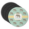 Elephant Round Rubber Backed Coasters - Set of 4 (Personalized)