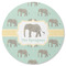 Elephant Round Rubber Backed Coaster (Personalized)