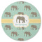 Elephant Round Rubber Backed Coaster (Personalized)
