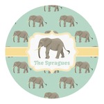 Elephant Round Decal (Personalized)