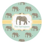 Elephant Round Decal - Small (Personalized)