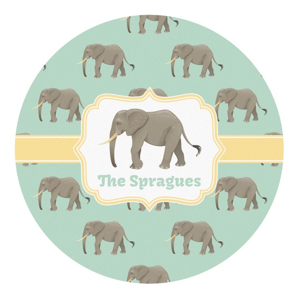 Custom Elephant Round Decal - Small (Personalized)
