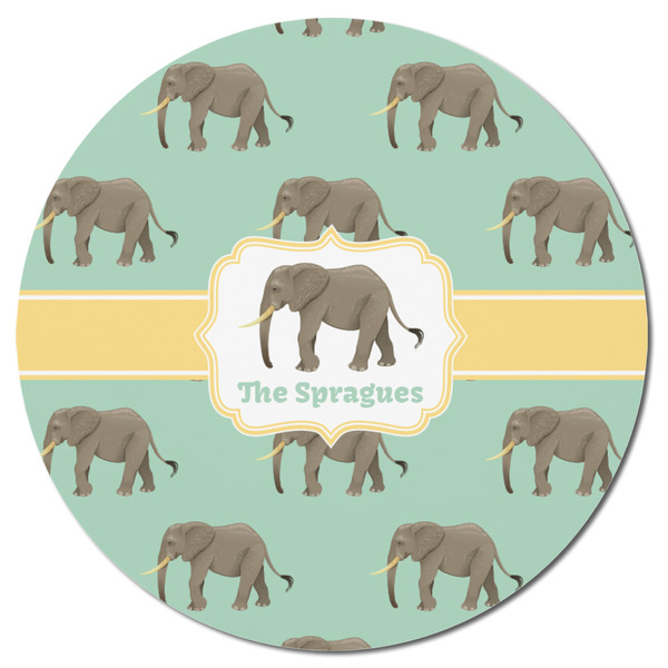 Elephant Round Fridge Magnet - FRONT
