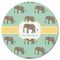 Elephant Round Fridge Magnet - FRONT