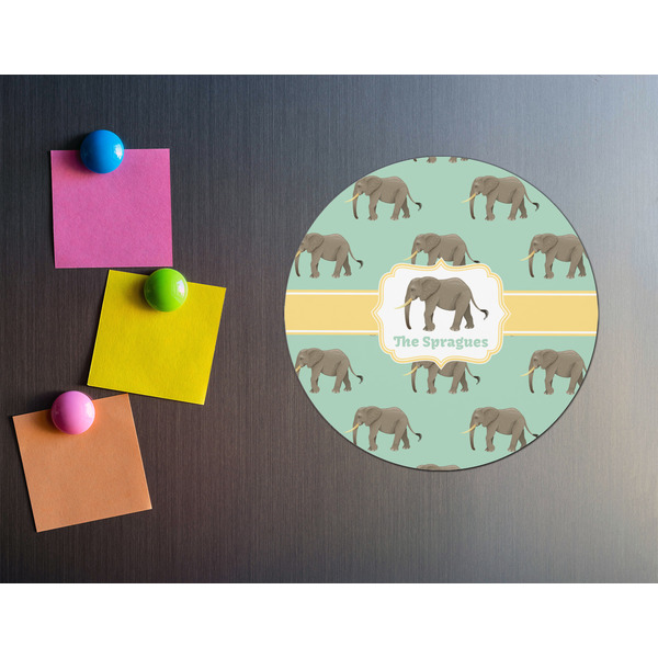 Elephant Round Fridge Magnet - LIFESTYLE