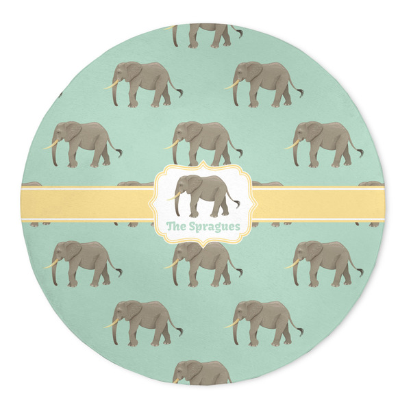 Custom Elephant 5' Round Indoor Area Rug (Personalized)