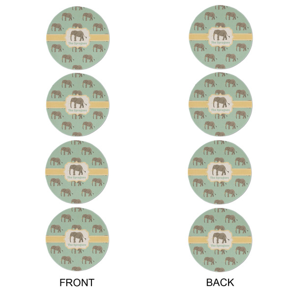 Elephant Round Linen Placemats - APPROVAL Set of 4 (double sided)