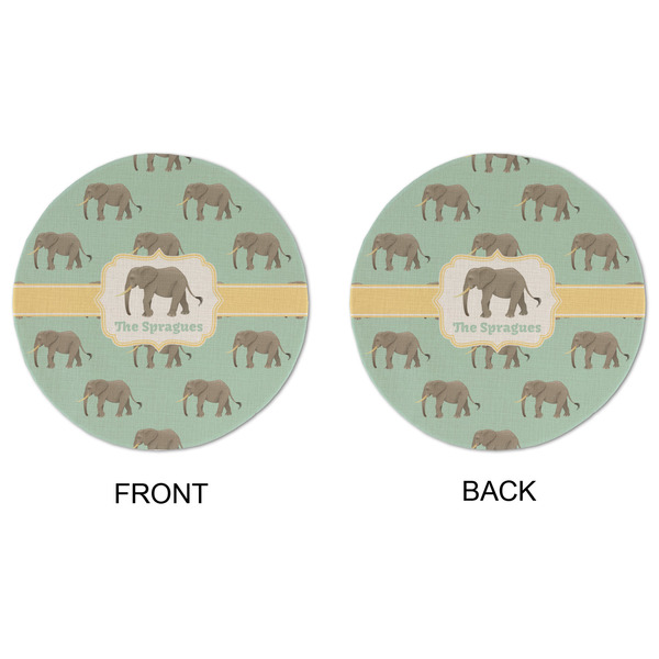 Elephant Round Linen Placemats - APPROVAL (double sided)