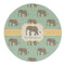 Elephant Round Linen Placemats - FRONT (Double Sided)