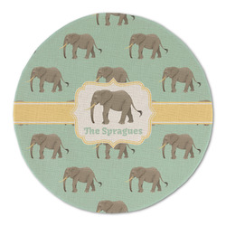 Elephant Round Linen Placemat (Personalized)