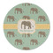 Elephant Round Linen Placemats - FRONT (Single Sided)